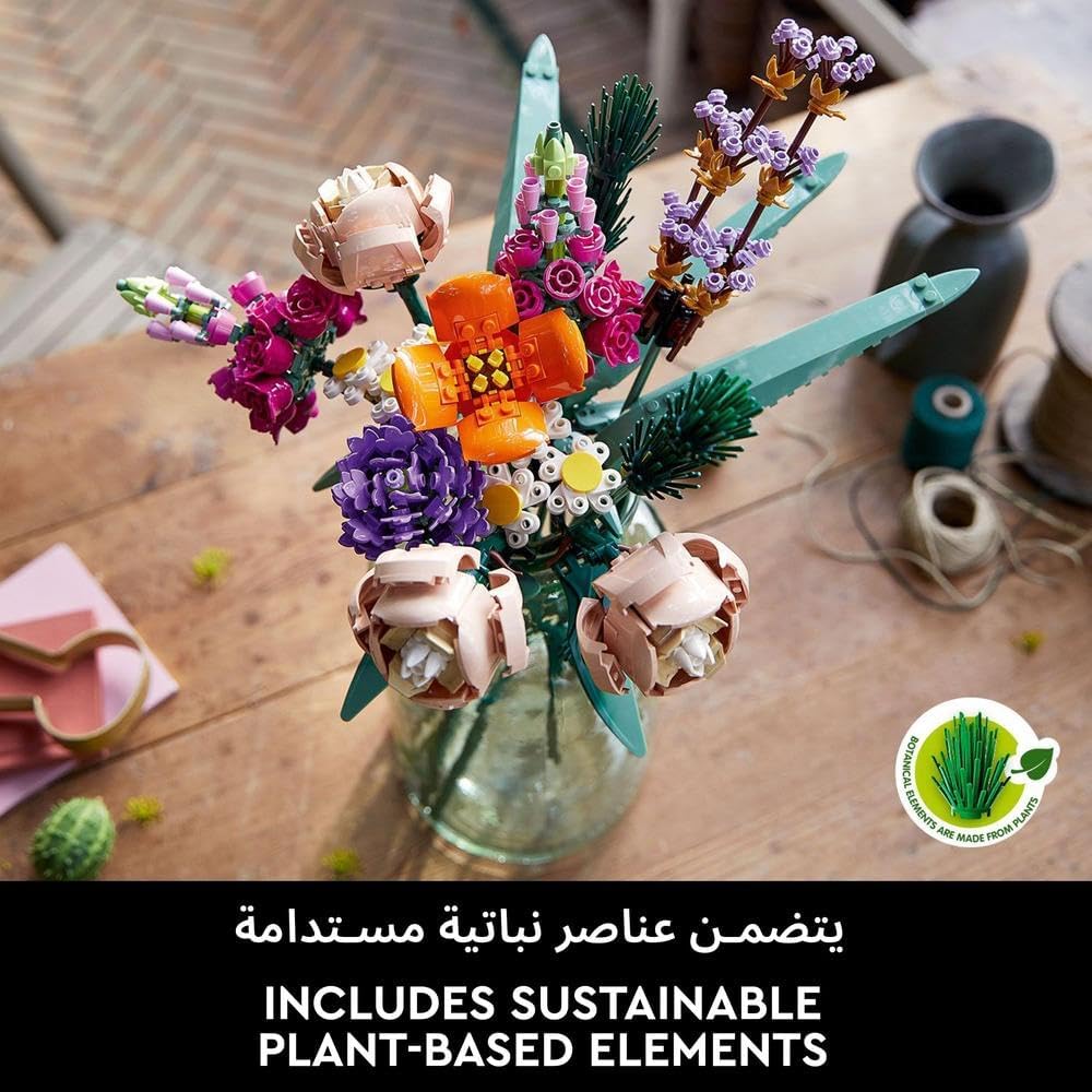 LEGO Icons Flower Bouquet 10280 Building Blocks Gift Toy Set; Flowers Botanical Collection (756 Pieces)