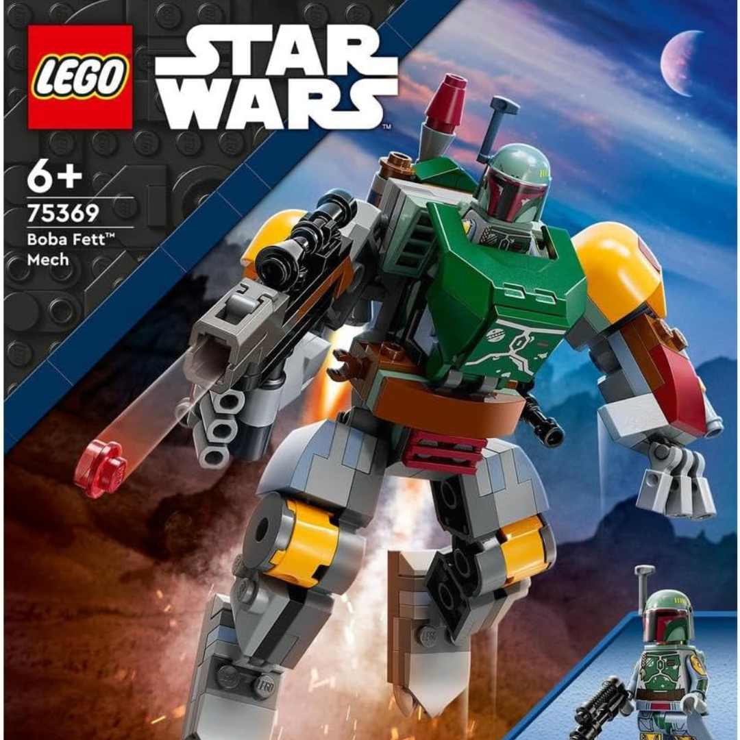LEGO 75369 Star Wars Boba Fett Mech, Buildable Action Figure Toy with Stud-Shooting Blaster and Jetpack with Flick Shooter, Collectible Set for Kids
