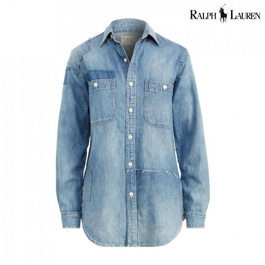 Ralph Lauren Patchwork Denim Shirt, Small