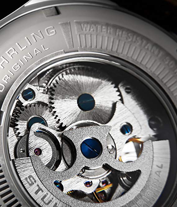 Stuhrling 747.02 Atrium Automatic Skeleton Black Watch