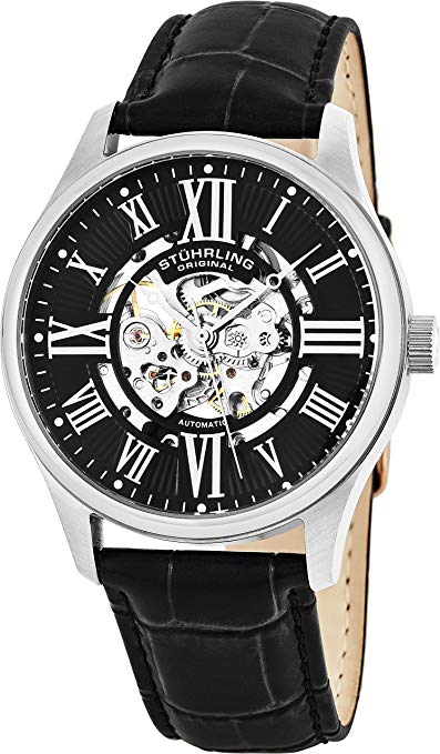 Stuhrling 747.02 Atrium Automatic Skeleton Black Watch