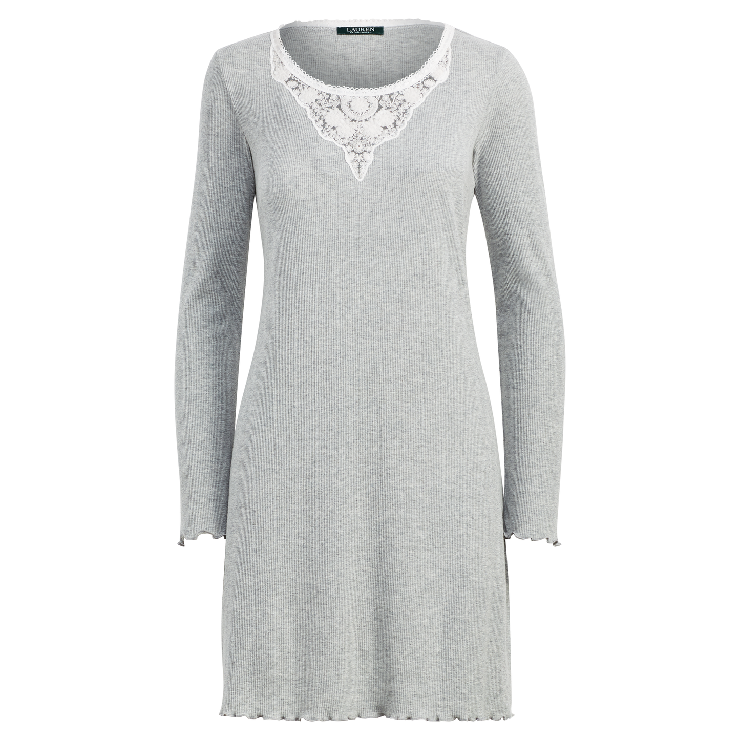 Polo Ralph Lauren Lace Neck Sleep Shirt Gray Extra Small (XS)