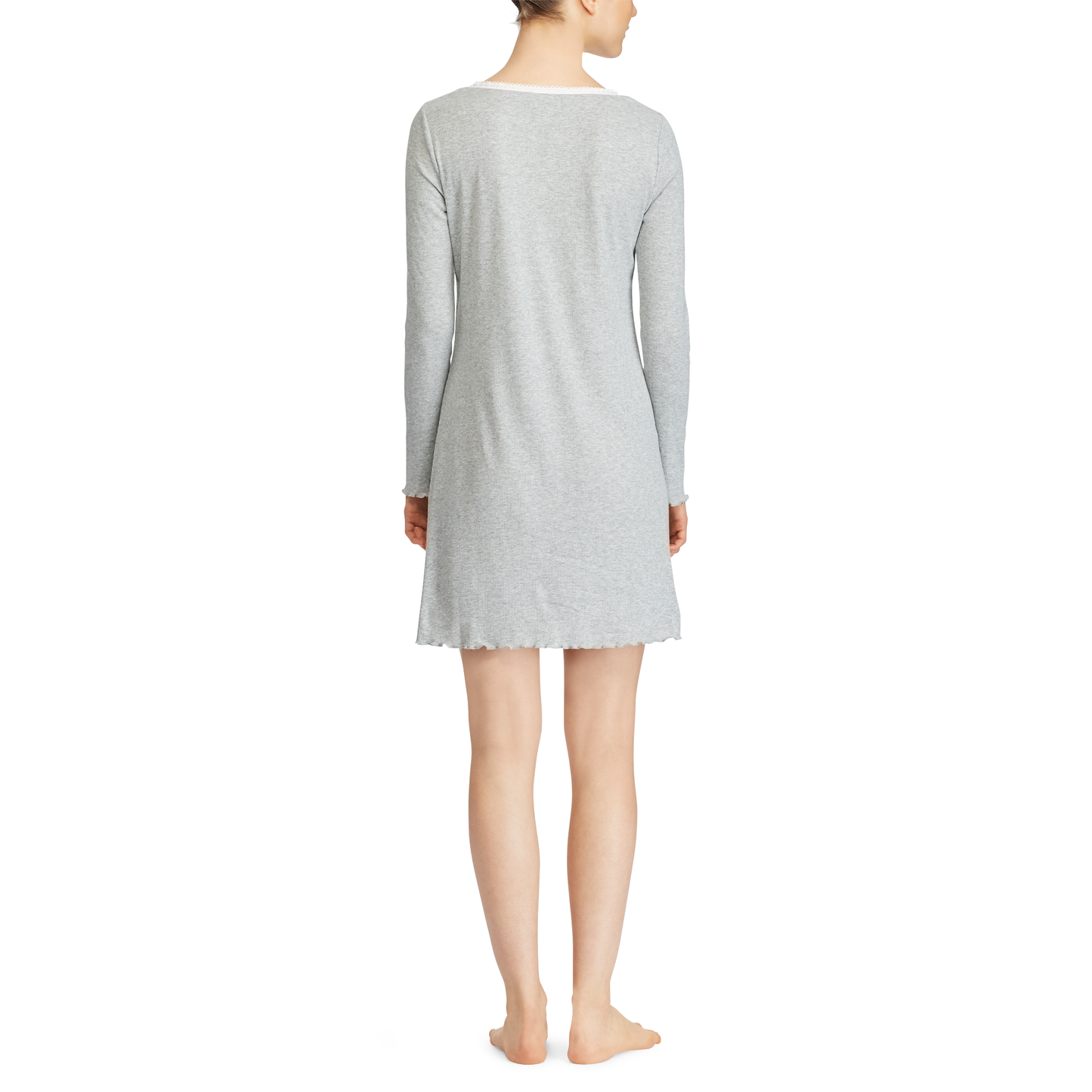 Polo Ralph Lauren Lace Neck Sleep Shirt Gray Extra Small (XS)