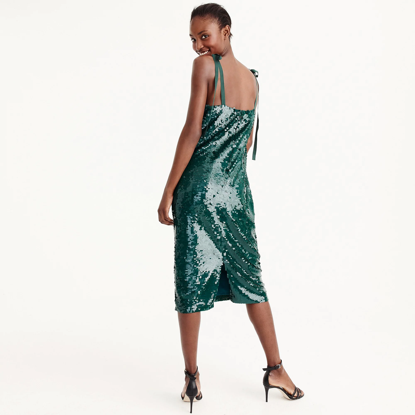 J.Crew Womens Synthetic Collection Tie-shoulder Sequin Party Dress Size 4