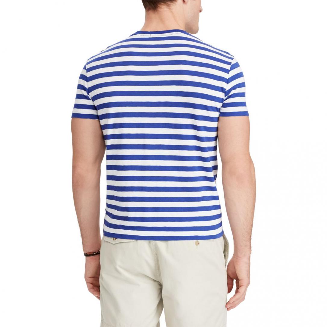 Polo Ralph Lauren Mens Standard-Fit Cotton T-Shirt Bright Navy/White Extra Large (XL)