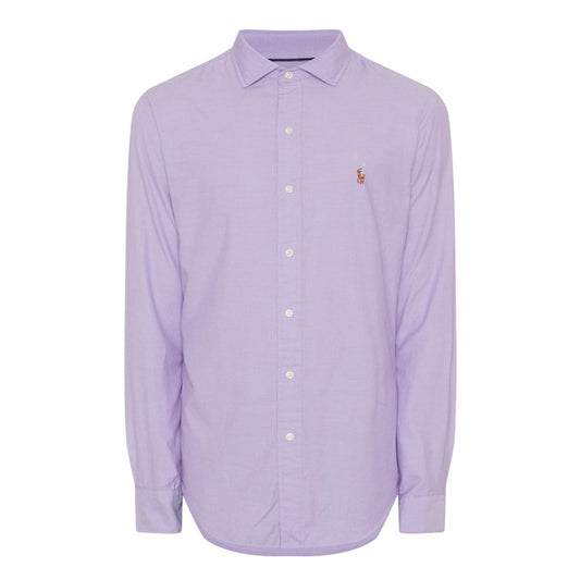 Polo Ralph Lauren Mens Slim Fit Cotton Oxford Shirt Lavender/White (XL)