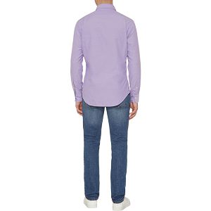Polo Ralph Lauren Mens Slim Fit Cotton Oxford Shirt Lavender/White (XL)