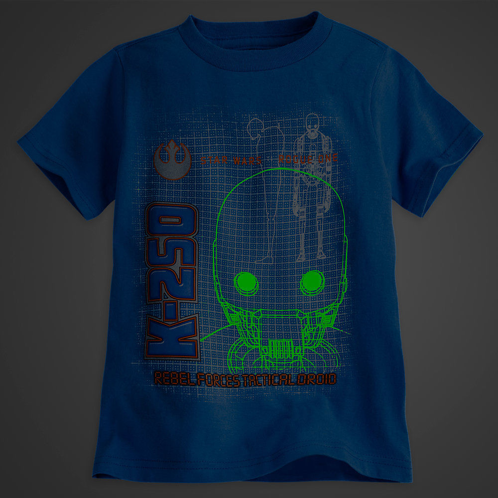 Disney Store Star Wars K-2SO Glow in the Dark Tee, L