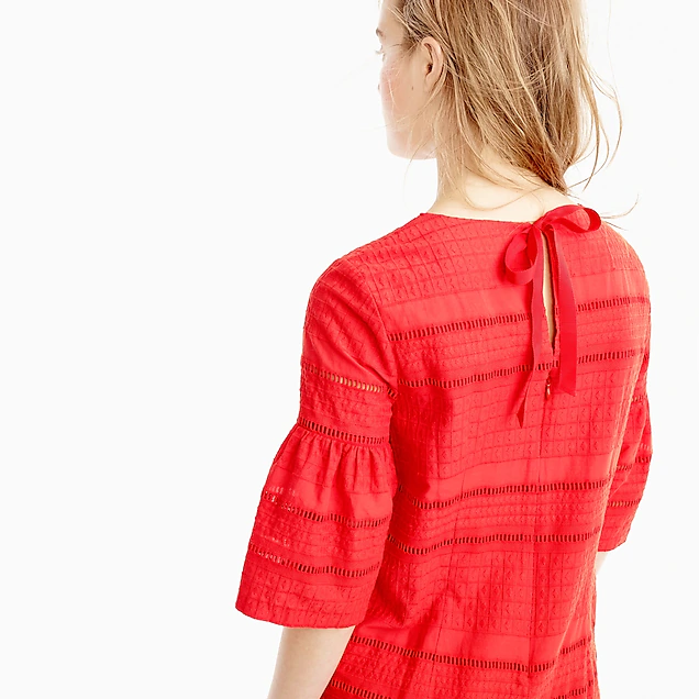 J.Crew Women's Flutter Sleeve Eyelet Shift Dress Extra Small (XS)