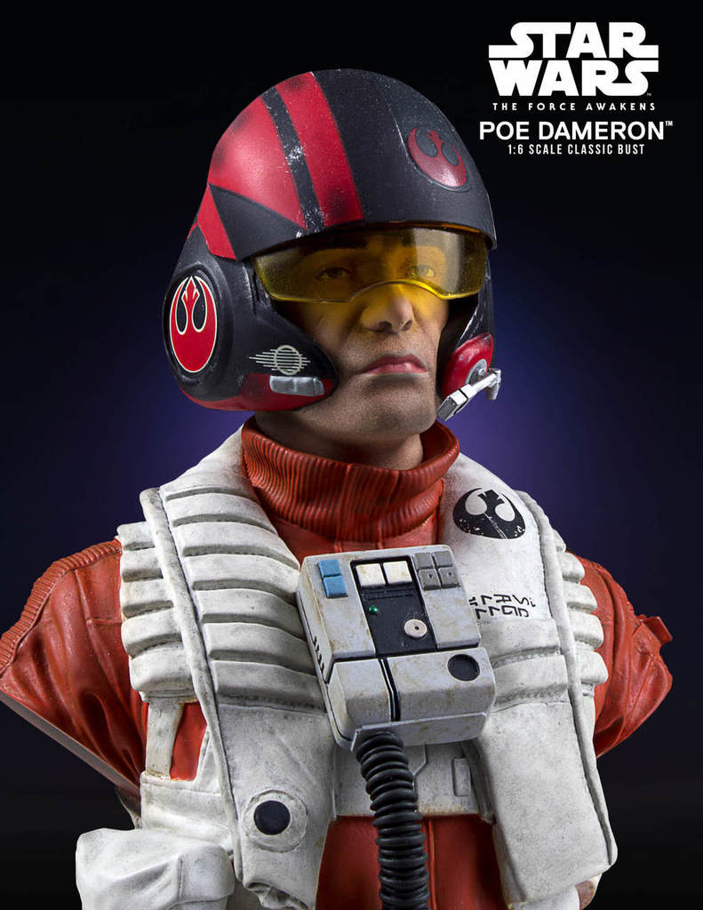 Star Wars The Force Awakens, Premier Guild Classic Mini Bust- Poe Dameron X-Wing Pilot