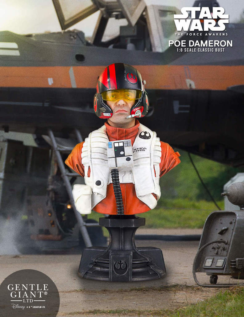 Star Wars The Force Awakens, Premier Guild Classic Mini Bust- Poe Dameron X-Wing Pilot
