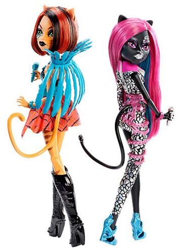 Monster High Fierce Rockers Catty Noir & Toralei Stripe DJB91 Dolls