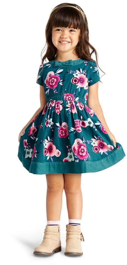 Gymboree Girls NWT Ready Jet Go Floral Corduroy Dress (4T)