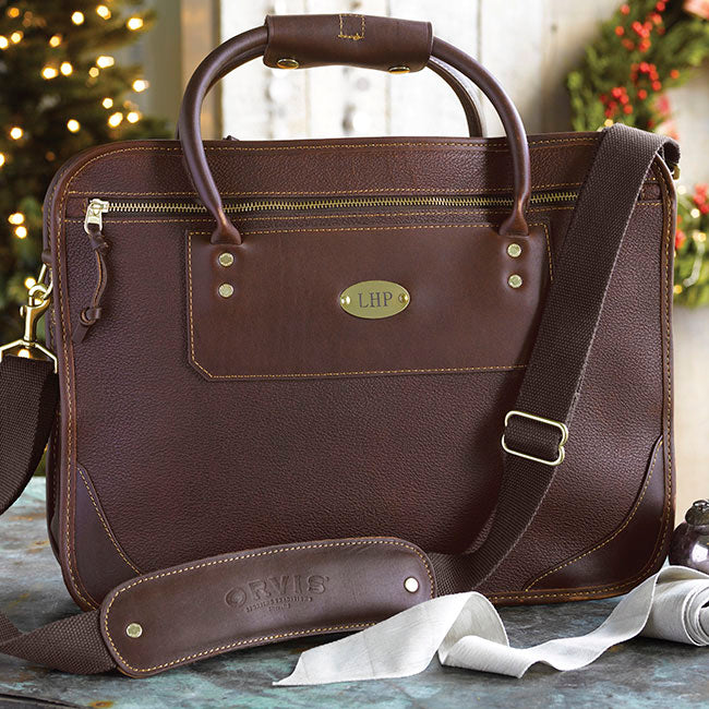 Orvis Bullhide Leather Extra-capacity Briefcase, Brown