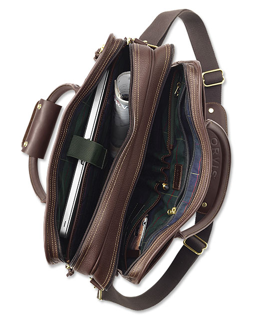 Orvis Bullhide Leather Extra-capacity Briefcase, Brown