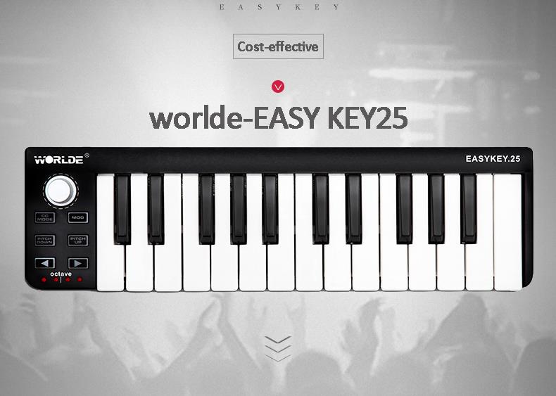 Worlde EasyKey.25 Key Portable USB MIDI Keyboard Controller