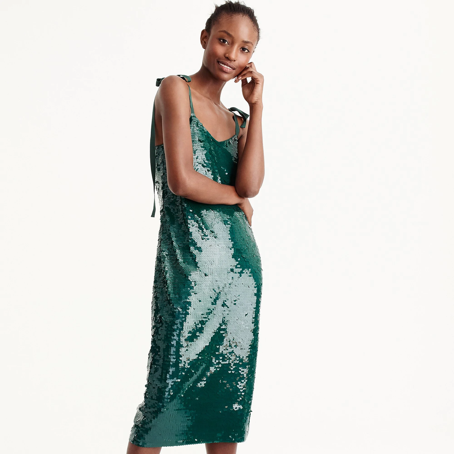 J.Crew Womens Synthetic Collection Tie-shoulder Sequin Party Dress Size 4