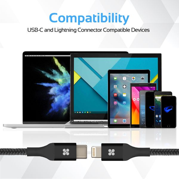 Promate USB Type-C to Lightning Cable, 200cm